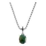 Colar Prata 925 Esmeralda