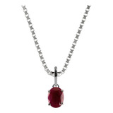 Colar Prata 925 Rubi