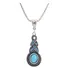 Colar Prateado Pingente Pedra Turquesa Esposa Namorada C558