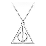 Colar Relíquias Da Morte Harry Potter Cinza Claro