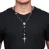 Colar Terço Crucifixo Rosário São Bento Pedras Hematitas 8mm