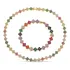 Colar Trevo Pulseira Riviera Colorido Folheado Ouro Amarelo
