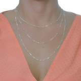Colar Triplo Corrente Feminino