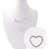 Colar Veneziana Coracao Cravejad
