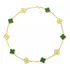 Colar Vintage Alhambra Folheado Ouro 18k Cristal Malaquita