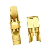 Colaxi Boquilha De Latão Para Sax Alto Com Tampa, Prendedor De Ligaduras Para Sax, Leve E Portátil Para Professores, 5c