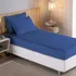 Colcha Capa Pratic Solteiro Para Bicama Elástico Matelada Cor Azul-escuro