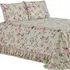 Colcha Vianelli Premium King 3 Peças Percal 400 Fios Toque Macio   Tati Avelã Floral