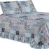 Colcha Vianelli Premium King 3 Peças Percal 400 Fios Toque Macio   Zoom Azul Patchwork