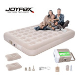 Colchão Inflável Casal Queen Vem Com Uma Bomba Inflável De Bateria De Lítio Embutida E Removível 203 152 28cm Cor Bege Ideal Para Quarto  Acampamento  Escritório
