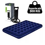 Colchão Inflável Casal Resistente Suporta 300 Kilos + Bomba De Ar