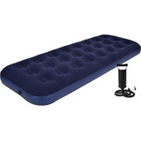 Colchão Inflável Solteiro Flocked 191cm X 73cm Avenli 24040   Bomba De Ar