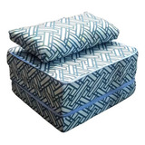 Colchón almohada  Pouf  Puff Puff Vira Cama  Ortobom  Branco azull