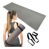 Colchonete Tapete Yoga Ginástica Pilates 1 80mx53cmx5mm Cor Cinza