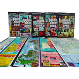 Coleção 5 Jogos Gta Pt-br Com Mapa / Ps2