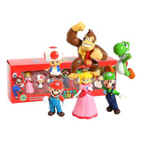 Coleção Action Figure Super Mario 6 Bonecos Na Caixa