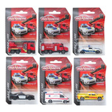Coleção C/ 6 Miniaturas Sos Cars Resgate - 1/64 - Majorette