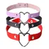 Coleira Colar Choker Punk Gótica Couro Corações Cosplay Aço