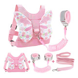 Coleira Infantil Mochila Guia De Segurança Anti Perda Cinta Cor Rosa