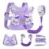 Coleira Infantil Mochila Guia De Segurança Anti Perda Cinta Cor Roxo
