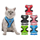 Coleira Peitoral Para Gatos Coleira Com Guia Super Ofertas Cor Azul Tamanho Da Coleira M