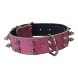 Coleira Spike Em Couro