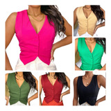 Colete Alfaiataria Moda Blusa