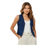 Colete Blusa Jeans Leve