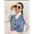 Colete Cropped Top Jeans Feminino Moda Blogueira 100%algodão