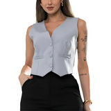 Colete Feminino Alfaiataria Casual
