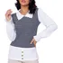 Colete Feminino Xadrez Pied De Poule 2 Em 1 Outono/inverno