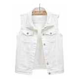 Colete Jeans Rasgado Multicolorido