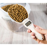 Colher Eletrônica De Medição De Alimentos Para Animais De Estimação Pet Food Measuring S Cor Branco