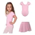 Collant Ballet 1/2 Meia Manga E Saia Balé Rosa Infantil Danç