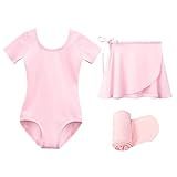 Collant De Balé De Manga Curta Com Saia De Dança E Calça Justa Da STELLE  Ballet Pink  Adjustable Tie   4T