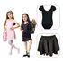 Collant Meia Manga + Saia Cós Balé Ballet Infantil Juvenil