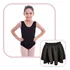 Collant Regata + Saia Cós Ballet Balé Dança Infantil Juvenil