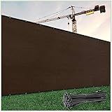 ColourTree Tela De Privacidade De Tela De Cerca De Tamanho Personalizado Marrom 1 8 M X 6 3 M   Grau Comercial 170 GSM   Resistente   3 Anos De Garantia   Abraçadeiras De Cabo Incluídas