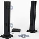 Coluna Torre Inox 40 Cm Preto Fosco Guarda Corpo Com 2 Furos