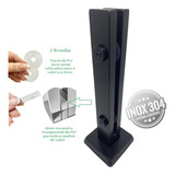 Coluna Torre Puxadores 40 Cm Preto Fosco 2 Furos Guarda Corpo Inox