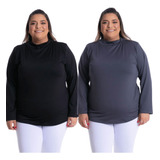 Combo 2 Blusas Témicas Gola Alta Plus Size 510.k2
