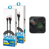 Combo 2 Cabo Usb Controle Para Xbox One 3m Jogar Pc Notebook