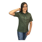 Combo 2 Camisa Feminina Slim Manga Curta Promoção 