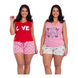 Combo 2 Pijamas Feminino Baby Dool Camiseta Frete Grátis