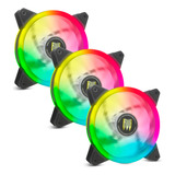 Combo 3 Cooler Fan 120mm Ultra Silencioso Led Rgb Pc Gamer