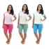 Combo 3 Pijamas Pescador Adulto Blusa Manga Curta E Short