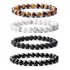 Combo 4 Pulseiras Masculinas Pedra Natural Onix Howlita Kit