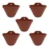 Combo 5 Vasos De Parede 20cm Meia Lua P  Plantas Terracota Com Textura