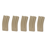Combo 5x Airsoft Magazine Carregador M4 Mid Cap 120bbs Tan
