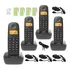 Combo Aparelho De Telefone Fixo Sem Fio Digital Bina 3 Ramal